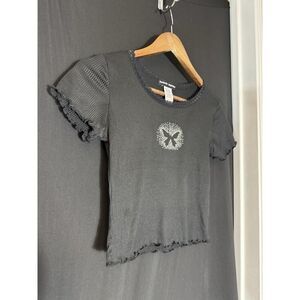 Baby Tee VTG 90s Babydoll Bratz Rhinestone Mcbling Whimsigoth Y2K M